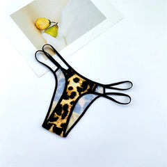 2PCS Leopard Camouflage Women G String Underwear