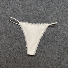 2PCS/Set Ribbed Cotton T Back G String Panty for Girls Thin Belt Underwear