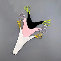 2PCS Sexy V-shape High Cut Sports Cotton Thong