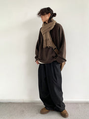 Retro Black Loose Long Pants