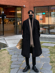 Loose Mid-length Cashmere Windbreaker Coat
