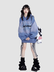 Retro Washed Embroidered Hooded Sweatshirt