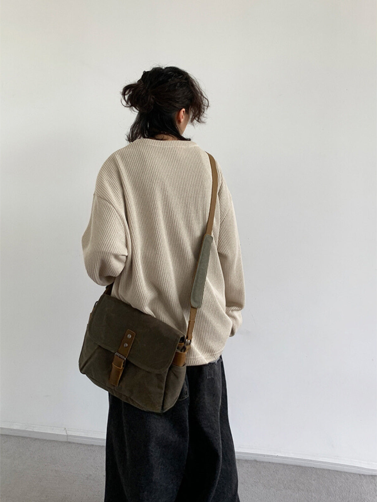 Retro Half Open Collar Knitted Sweater