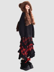 Irregular Plaid Skirt