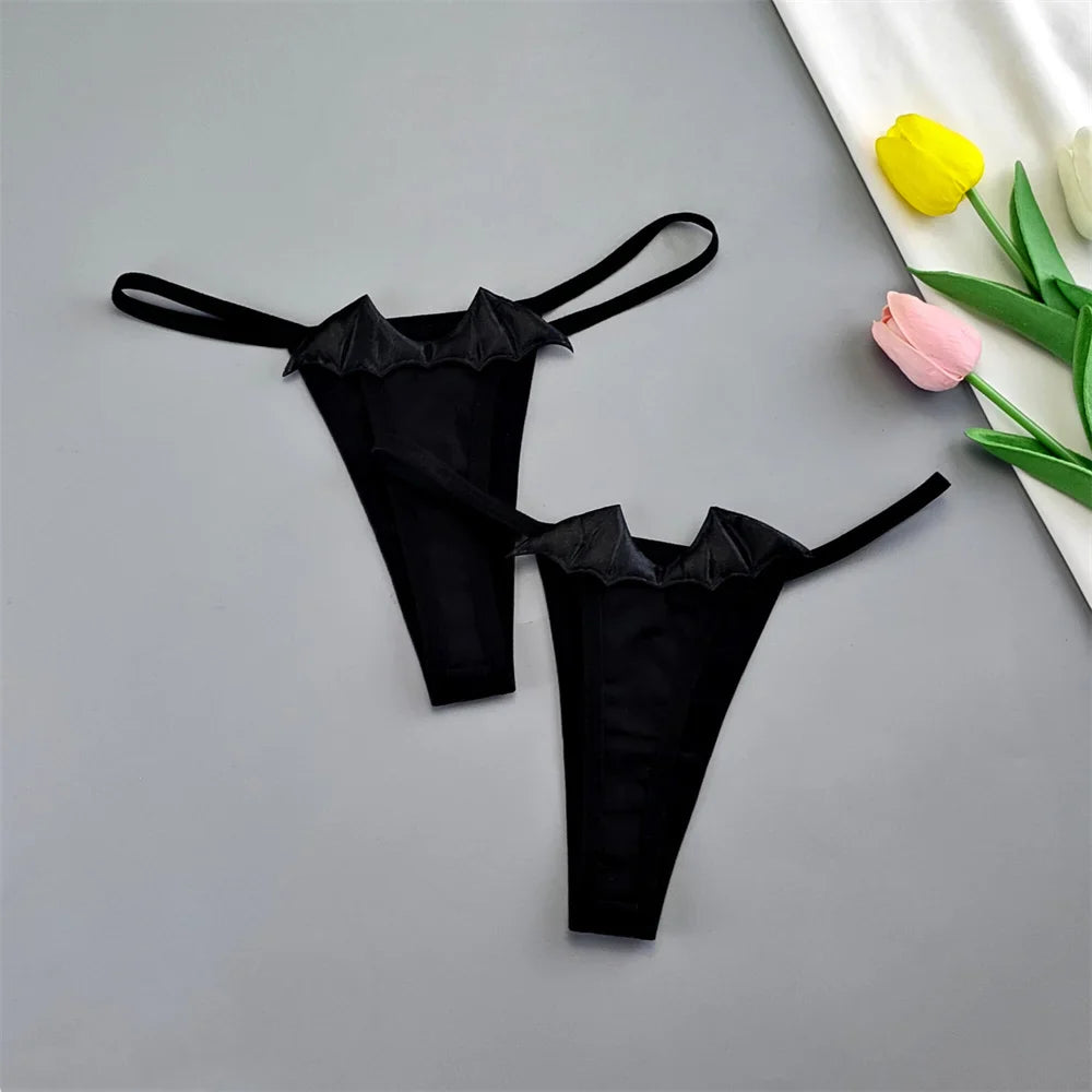 2pcs Angel Demon Wings Sexy Women Cotton Thong