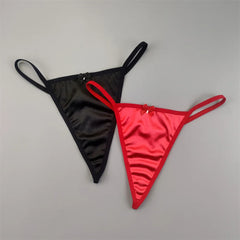 2pcs Glossy Satin Thong
