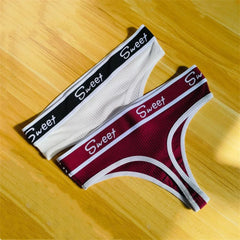 2pcs "Letters" Wide Waistband G String Cotton Pack Women Plus Size Comfortable Panties
