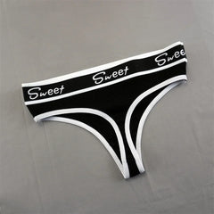2pcs "Letters" Wide Waistband G String Cotton Pack Women Plus Size Comfortable Panties
