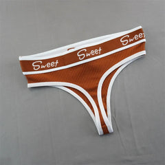 2pcs "Letters" Wide Waistband G String Cotton Pack Women Plus Size Comfortable Panties