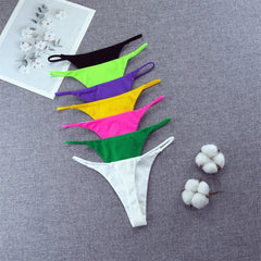 2pcs Slim Waistband Sexy Double Layer Cotton Thong