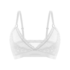 2pcs Women's Heart Lace Mesh Bralette