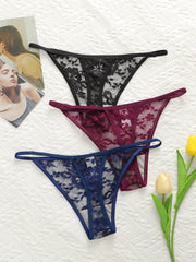 3-Pack Multi-Color Lace Thong