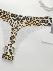 3 Pack Women Leopard Print Thongs
