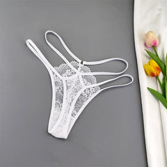 3 Pieces Double Slim Strap Lace Thong