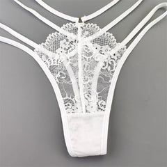 3 Pieces Double Slim Strap Lace Thong
