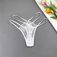 3 Pieces Double Slim Strap Lace Thong