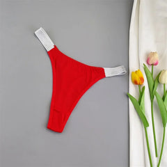 3 Pieces Shiny Silver Waistband Ladies Ice Silk Thong