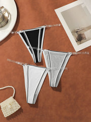 3-piece set of women's multi-color contrasting sexy Thong