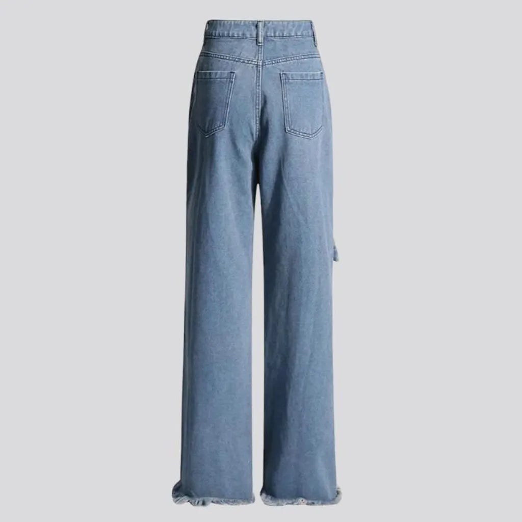 High-waist layered jeans for women