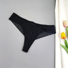 3PCS Jacquard Lace Women Transparent Thong