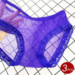 3PCS/Set Fully Transparent Perspective Briefs Sexy Women's Underwear