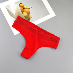 3PCS/Set Hollow Out Lace Waist Women Cotton Thong