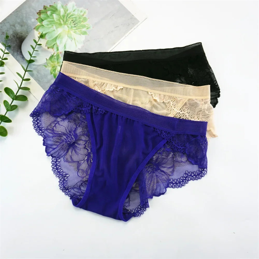 3PCS Sexy Mesh Women Panties