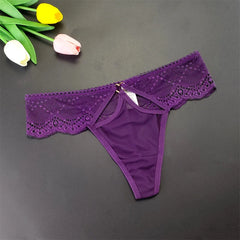 3PCS Sexy Women Front Opening Hole Thong