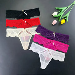3PCS Sexy Women Front Opening Hole Thong