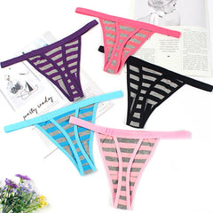 3PCS Simple Cotton Comfort G-String Nude Stripes Seamless Panties