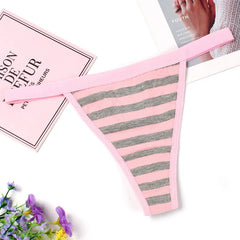 3PCS Simple Cotton Comfort G-String Nude Stripes Seamless Panties