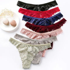 3PCS Soft Lace Floral Sexy Underwear