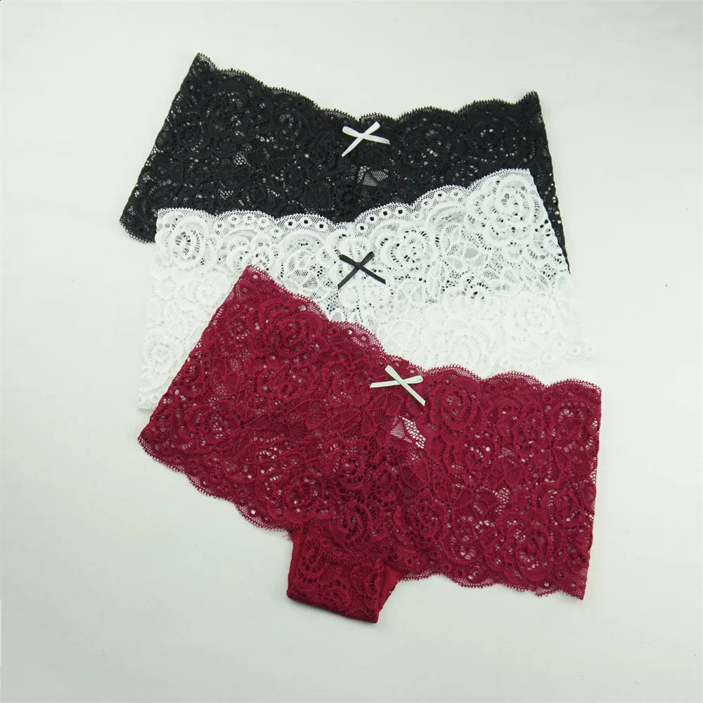 3PCS Transparent Boyshorts Women Underwear