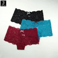 3PCS Transparent Boyshorts Women Underwear