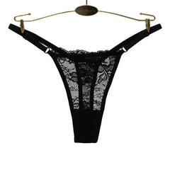 3PCS Transparent Lace Thongs