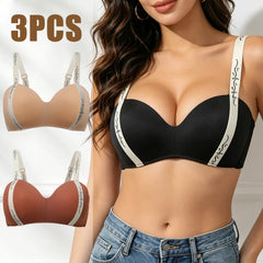 3PCS Women Seamless Push Up Bra