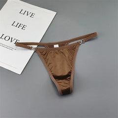 3Pcs French Style Gloss Satin Women's Thong