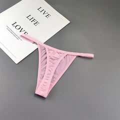 3Pcs French Style Gloss Satin Women's Thong
