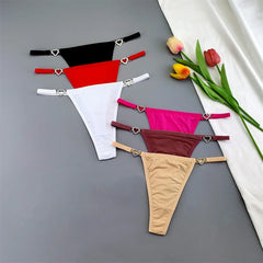 3Pcs/Pack Rhinestone Ring Sexy T Back String Women G String Bikini Briefs Ice Silk Panties