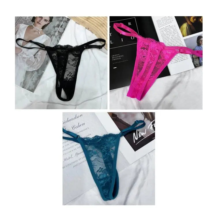 3Pcs/Set Adjustable Belt Sexy Women Lace Thong