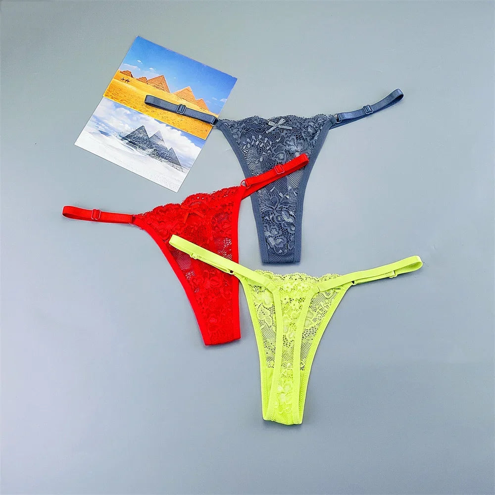 3Pcs Sexy Lace Thong