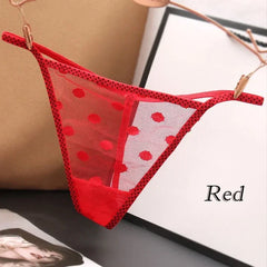 3Pcs Slim-strap Solid Dot Thong