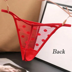 3Pcs Slim-strap Solid Dot Thong