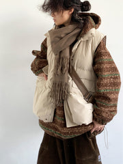 Corduroy Cotton Apricot Loose Vest