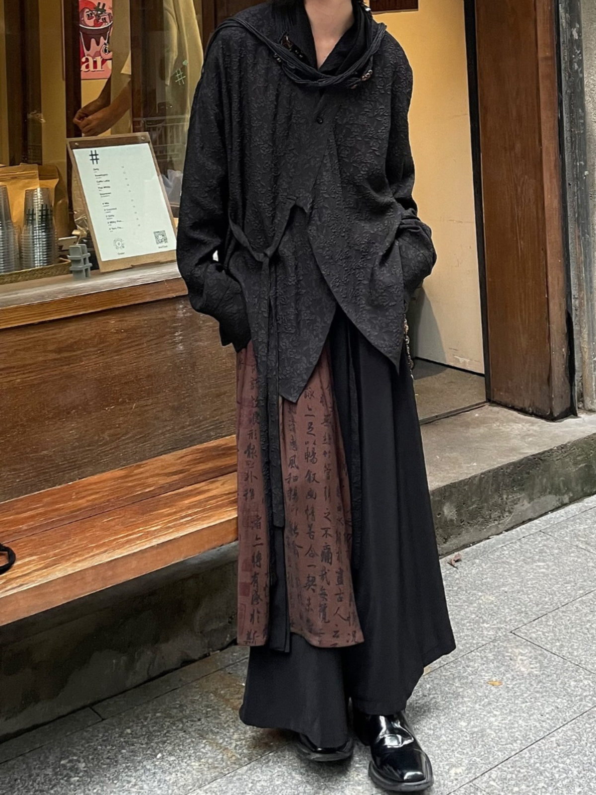 Robe Dormant And Floral Embroidery Jacket