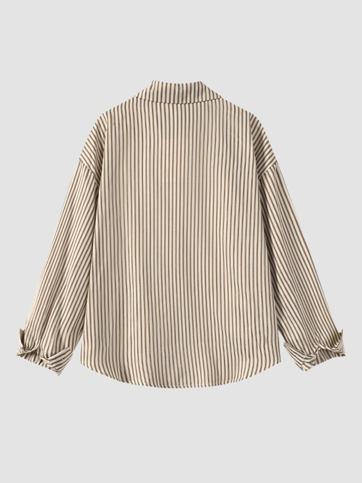 Large Striped Shirt Layered Vest