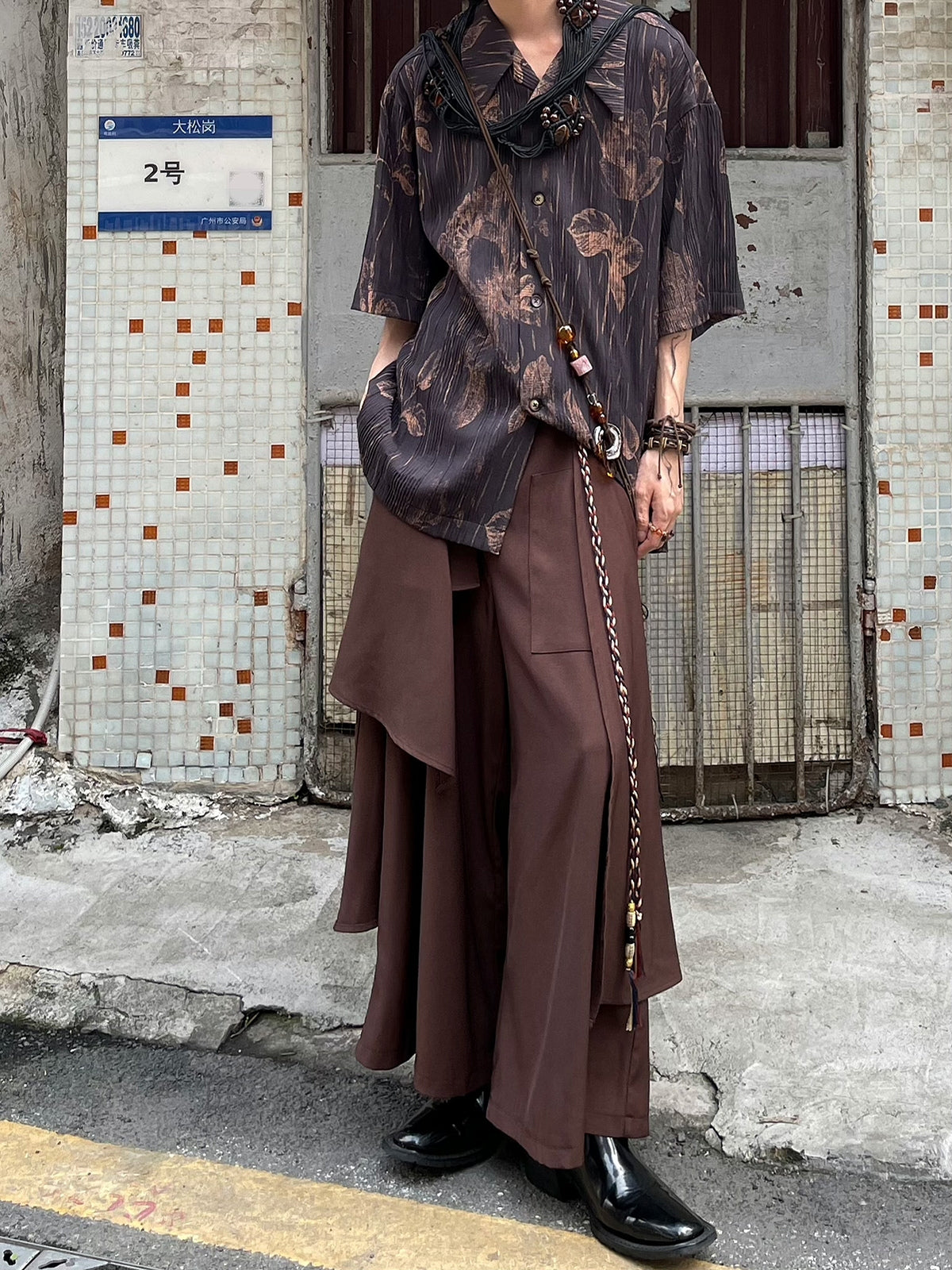 Irregular Fringed Loose Trousers Pants