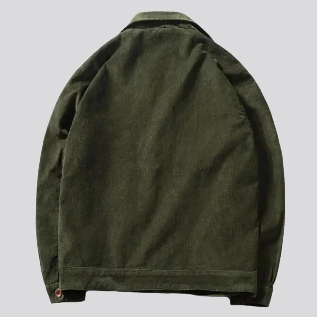 Trendy medium fit men's corduroy jacket