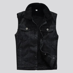 Sherpa men's denim vest
