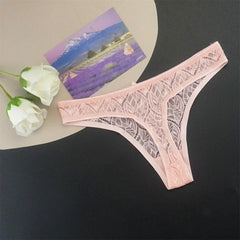 3pcs Pink Lace Thongs